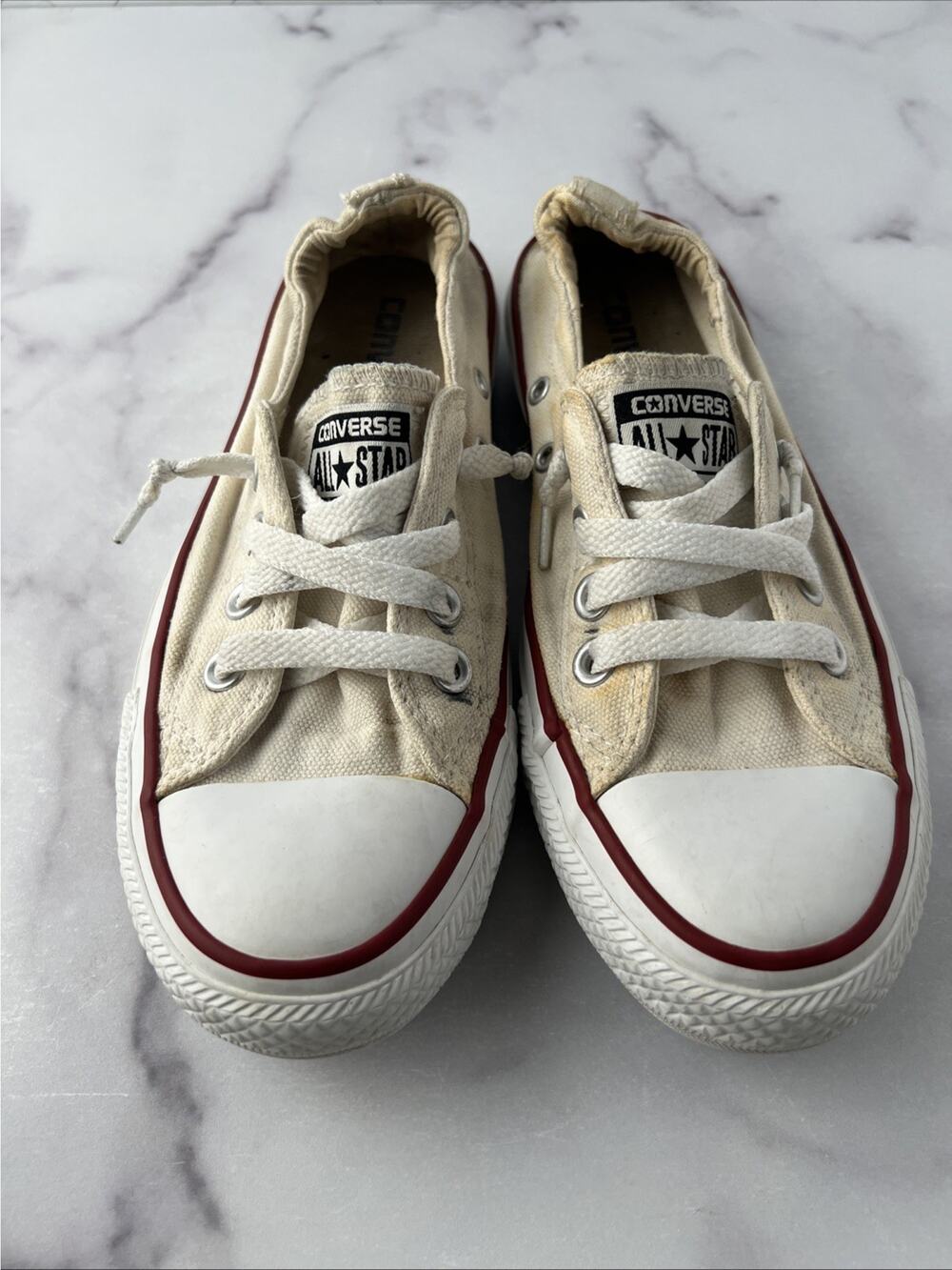 Converse Womens 6 Shoreline Chuck Taylor All Star Sneakers Off White Slip On
